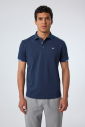 Erkek Lacivert Pamuklu Polo Yakalı Kısa Kollu Tişört | 9710 - 9