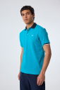 Erkek Mavi Pamuklu Polo Yakalı Kısa Kollu Tişört | 9710 - 3