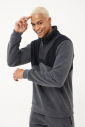 Erkek Koyu Gri Kışlık Polar Yarım Fermuarlı Sweatshirt Eşofman Takım | 1533 - 10