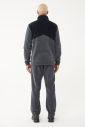 Erkek Koyu Gri Kışlık Polar Yarım Fermuarlı Sweatshirt Eşofman Takım | 1533 - 9