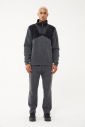 Erkek Koyu Gri Kışlık Polar Yarım Fermuarlı Sweatshirt Eşofman Takım | 1533 - 4