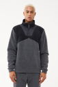 Erkek Koyu Gri Kışlık Polar Yarım Fermuarlı Sweatshirt Eşofman Takım | 1533 - 6