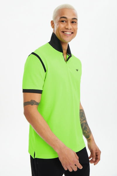 BİLCEE - Erkek Yeşil Polo Yaka Tişört 0619