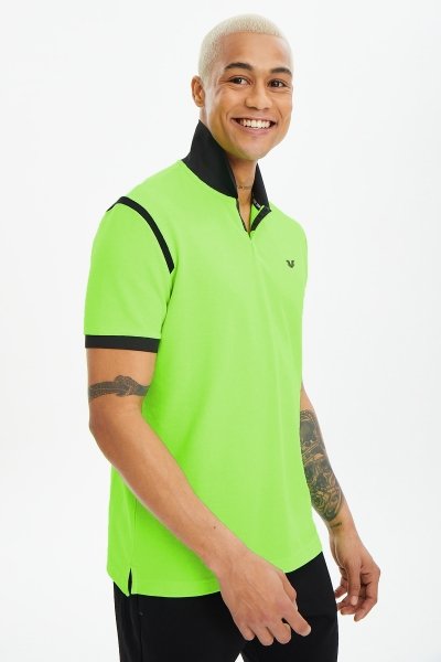 Erkek Yeşil Pamuklu Polo Yaka Tişört 0619 