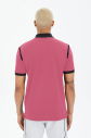 Erkek Plum Pamuklu Gizli Düğme Polo Yaka Tişört 0619 - 5