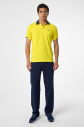 Erkek Sarı Pamuklu Polo Yakalı Kısa Kollu Tişört | 9710 - 9