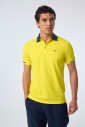 Erkek Sarı Pamuklu Polo Yakalı Kısa Kollu Tişört | 9710 - 5