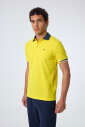 Erkek Sarı Pamuklu Polo Yakalı Kısa Kollu Tişört | 9710 - 6