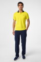 Erkek Sarı Pamuklu Polo Yakalı Kısa Kollu Tişört | 9710 - 10