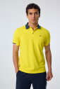 Erkek Sarı Pamuklu Polo Yakalı Kısa Kollu Tişört | 9710 - 3