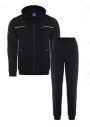 Erkek Siyah Kapüşonlu Lastik Paça Eşofman Takım | 0785 - 1