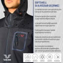 Lacivert Erkek Kapüşonlu Suya Karşı Dirençli İçi Polarlı Outdoor Mont 9343 - 5