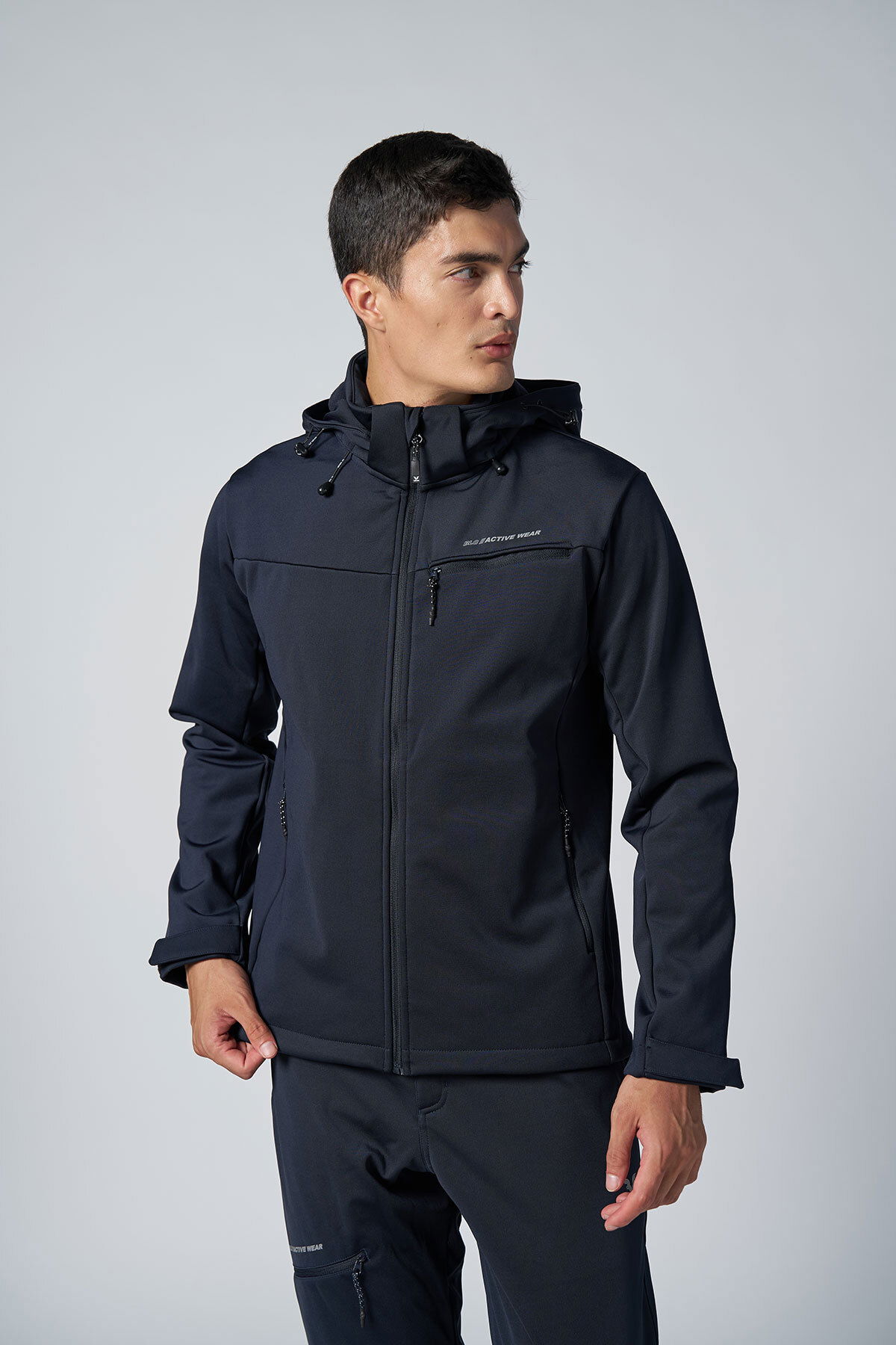 Erkek Lacivert Softshell Yağmur Su Geçirmez Mont | 0331 - BİLCEE