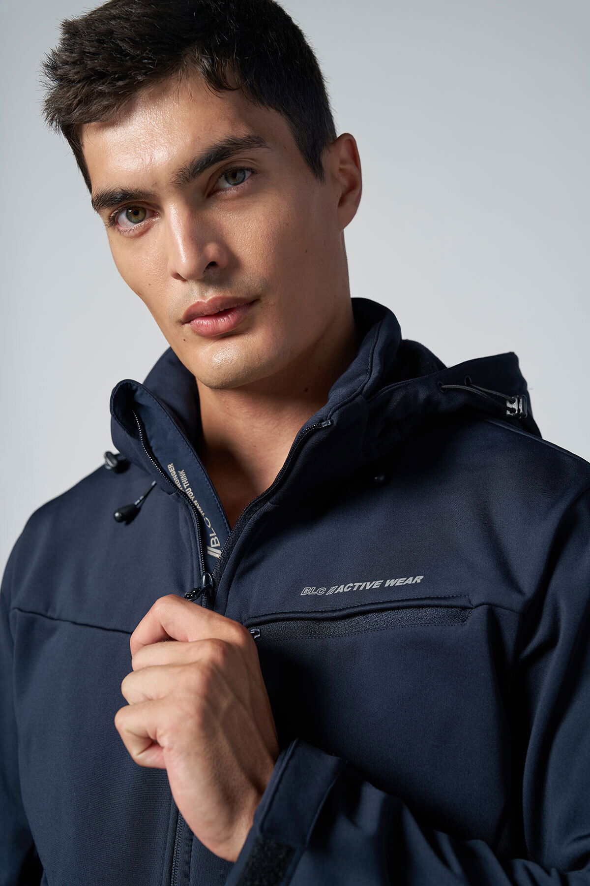 Erkek Lacivert Softshell Yağmur Su Geçirmez Mont | 0331 - BİLCEE (1)