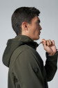 Erkek Haki Softshell Kapüşonlu Yağmur Su Geçirmez Mont | 0331 - 10