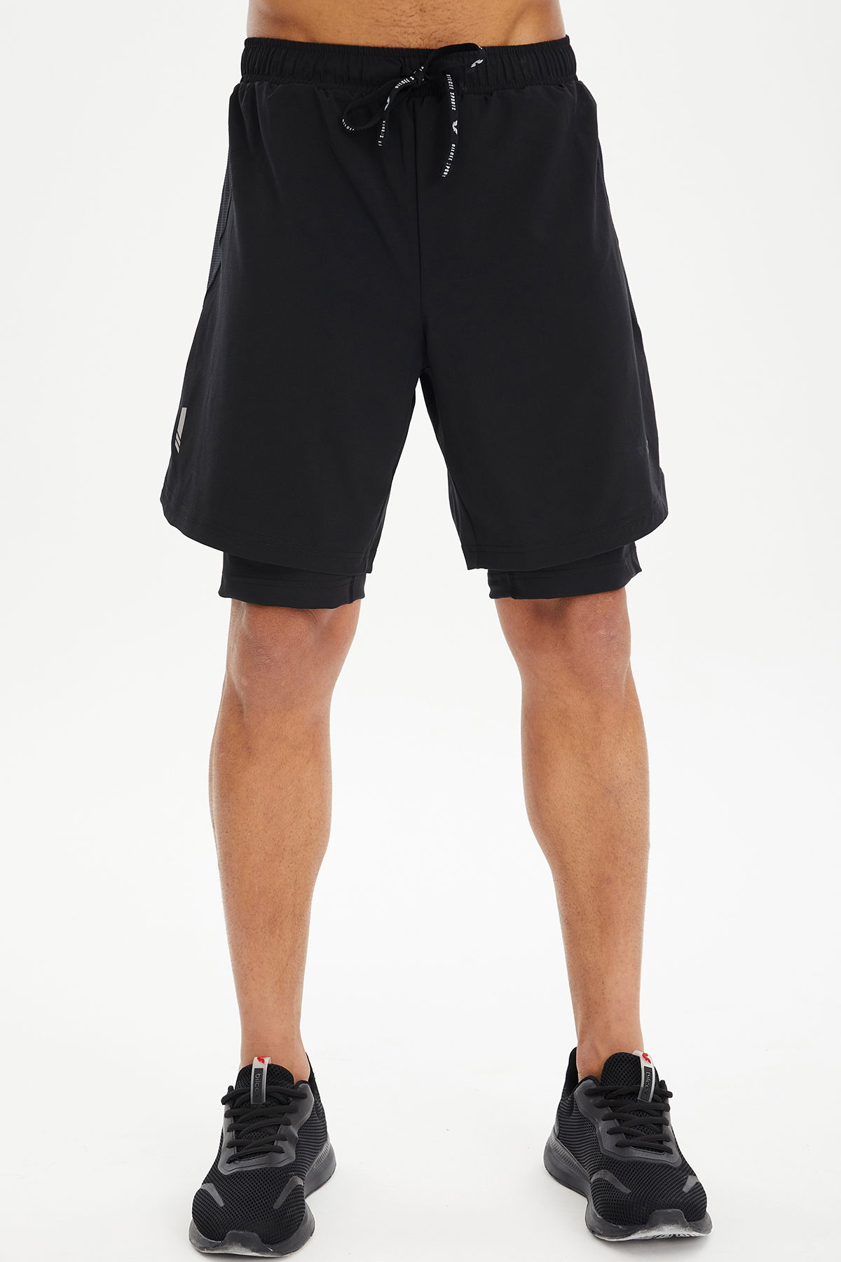 Erkek Siyah Antrenman Training Fitness Sporcu Taytlı Şort | 0677 - BİLCEE