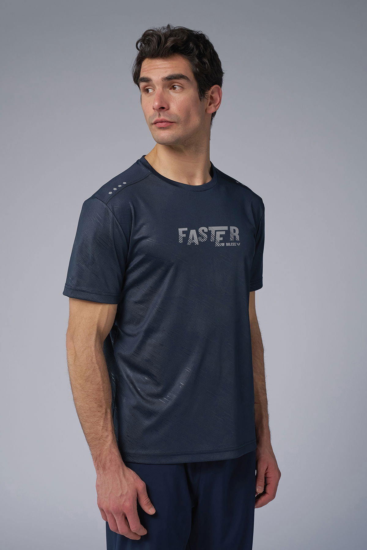 Erkek Lacivert Traınıng Tişört | 3951 - BİLCEE