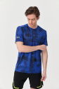 Erkek Mavi Desenli Bisiklet Yaka Spor Antrenman Tişört | 1399 - 3