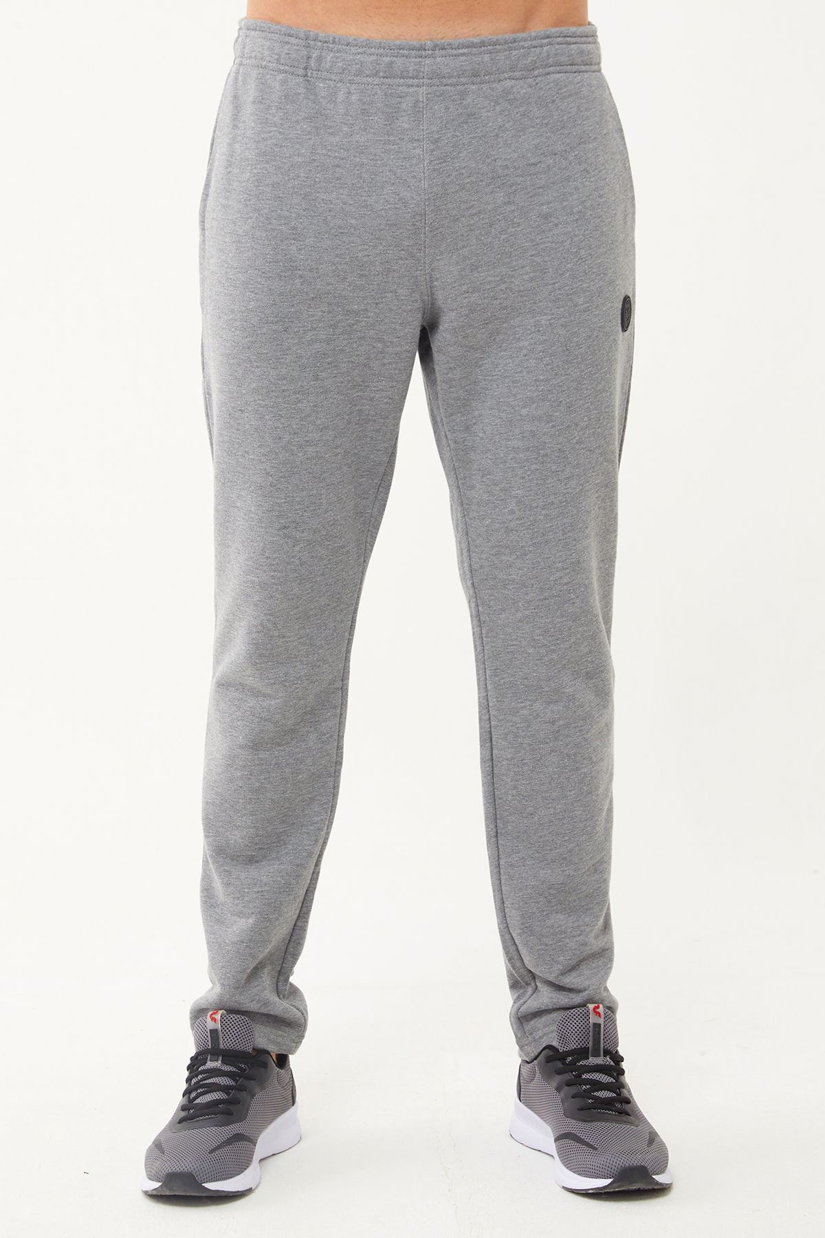 Erkek Koyu Gri Melanj Yarım Fermuarlı Dik Yaka Sweatshirt Takım | 1626 - BİLCEE (1)