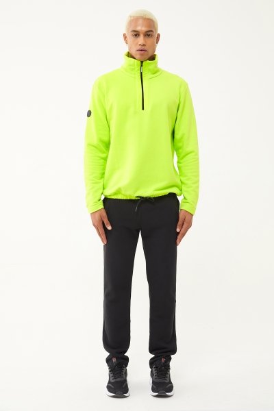 Erkek Fos Yeşil Yarım Fermuarlı Sweatshirt Takım 1626 