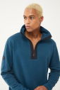 Erkek Petrol Yarım Fermuarlı Dik Yaka Sweatshirt Takım | 1626 - 12