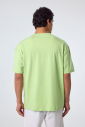 Erkek Yeşil Oversize Cepli Tişört | 4582 - 5