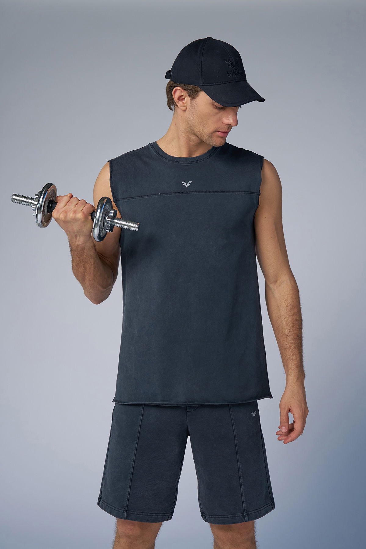 Erkek Antrasit Yıkamalı Washed Atlet | 3915 - BİLCEE (1)