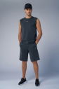 Unısex Antrasit Yıkamalı Washed Diz Üstü Şort | 3913 - 6