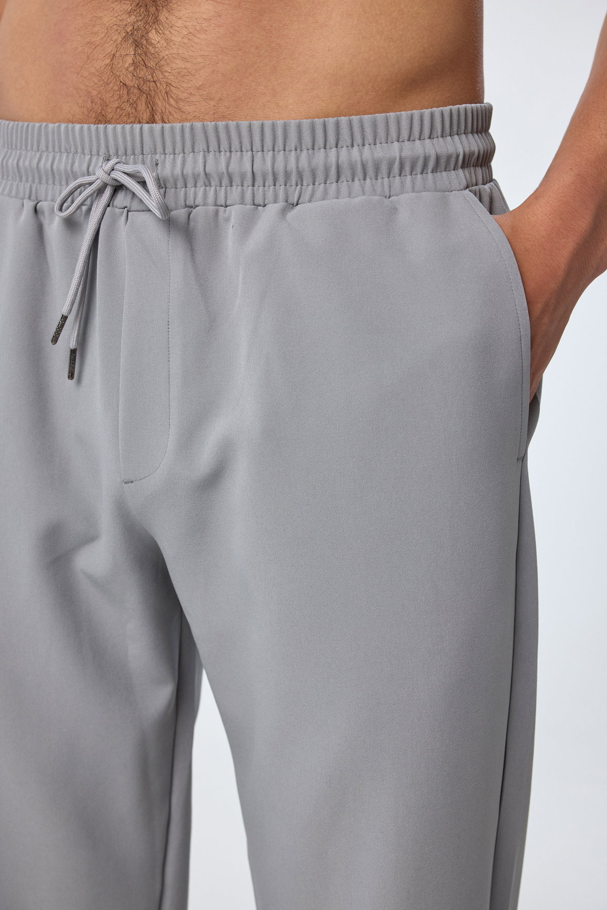 Erkek Gri Teknolojik Kumaş Bol Rahat Pantolon | 4593 - BİLCEE (1)