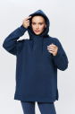 Kadın Carbon 3 İplik Şardonlu Fleece Yumuşak Fırçalı Kapişonlu Uzun Boy Owersize Sweatshirt 9804 - 3