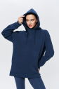 Kadın Carbon 3 İplik Şardonlu Fleece Yumuşak Fırçalı Kapişonlu Uzun Boy Owersize Sweatshirt 9804 - 9