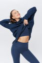 Kadın Carbon 3 İplik Şardonlu Fleece Yumuşak Fırçalı Kapişonlu Uzun Boy Owersize Sweatshirt 9804 - 2