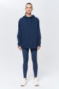 Kadın Carbon 3 İplik Şardonlu Fleece Yumuşak Fırçalı Kapişonlu Uzun Boy Owersize Sweatshirt 9804 - 6