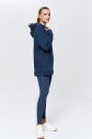 Kadın Carbon 3 İplik Şardonlu Fleece Yumuşak Fırçalı Kapişonlu Uzun Boy Owersize Sweatshirt 9804 - 11