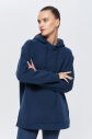 Kadın Carbon 3 İplik Şardonlu Fleece Yumuşak Fırçalı Kapişonlu Uzun Boy Owersize Sweatshirt 9804 - 14