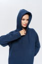 Kadın Carbon 3 İplik Şardonlu Fleece Yumuşak Fırçalı Kapişonlu Uzun Boy Owersize Sweatshirt 9804 - 7