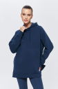 Kadın Carbon 3 İplik Şardonlu Fleece Yumuşak Fırçalı Kapişonlu Uzun Boy Owersize Sweatshirt 9804 - 13