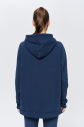 Kadın Carbon 3 İplik Şardonlu Fleece Yumuşak Fırçalı Kapişonlu Uzun Boy Owersize Sweatshirt 9804 - 12