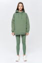 Kadın Yeşil 3 İplik Şardonlu Fleece Yumuşak Fırçalı Kapişonlu Uzun Boy Owersize Sweatshirt 9804 - 2
