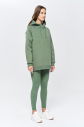 Kadın Yeşil 3 İplik Şardonlu Fleece Yumuşak Fırçalı Kapişonlu Uzun Boy Owersize Sweatshirt 9804 - 4
