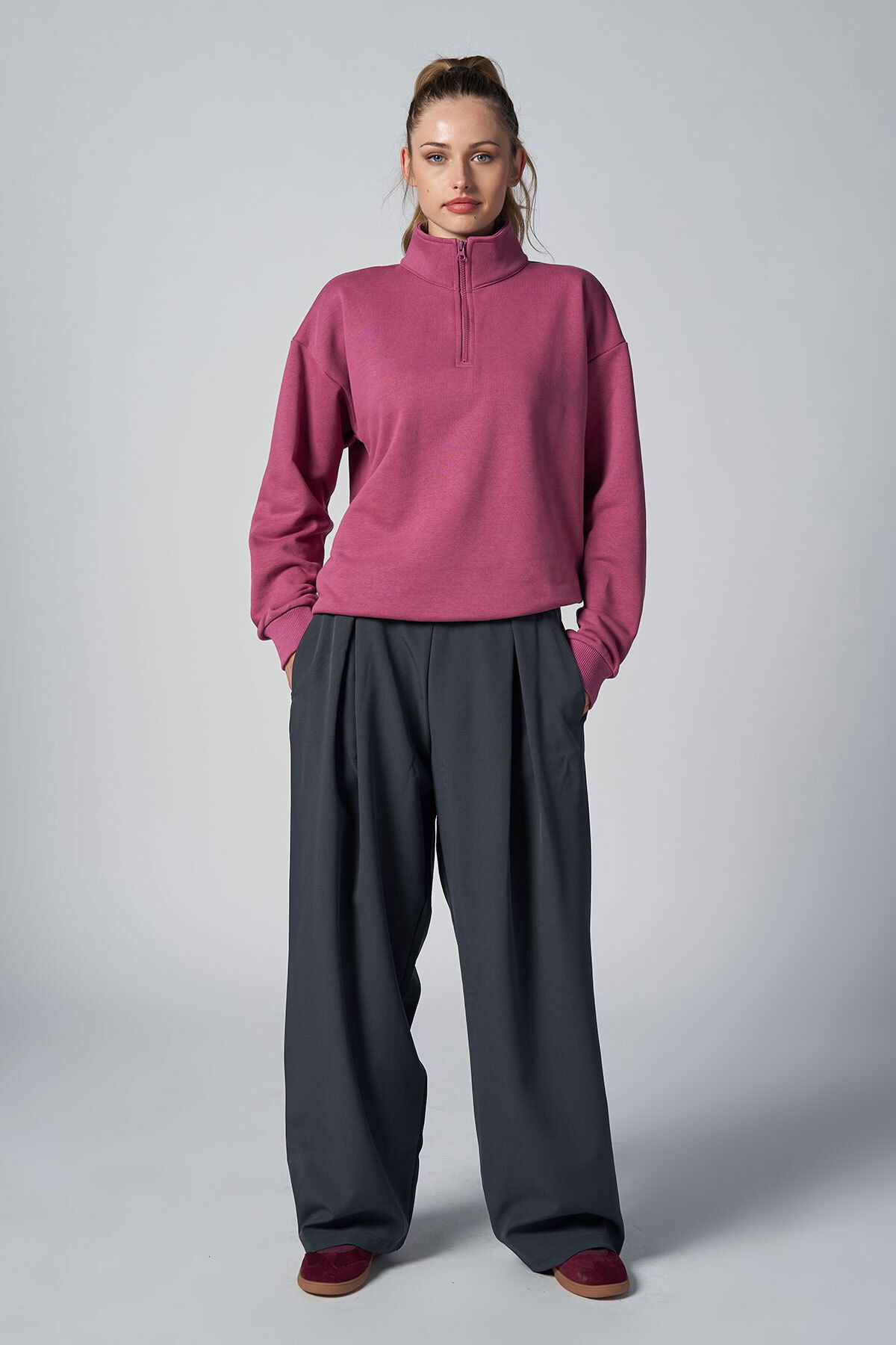  Kadın Antrasit Desıgn Palazzo Bol Pantolon | 4592 - BİLCEE