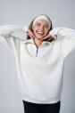 Kadın Beyaz Fashion Yarım Fermuarlı Sweatshırt| 4561 - 7