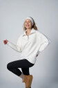 Kadın Beyaz Fashion Yarım Fermuarlı Sweatshırt| 4561 - 8