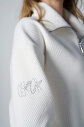 Kadın Beyaz Fashion Yarım Fermuarlı Sweatshırt| 4561 - 3