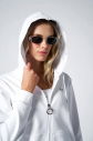 Kadın Beyaz Fashion Yumuşak Dokulu Fırçalı Kapüşonlu Eşofman Takım 4037 - 15