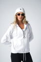Kadın Beyaz Fashion Yumuşak Dokulu Fırçalı Kapüşonlu Eşofman Takım 4037 - 13