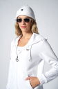 Kadın Beyaz Fashion Yumuşak Dokulu Fırçalı Kapüşonlu Eşofman Takım 4037 - 12