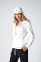 Kadın Beyaz Fashion Yumuşak Dokulu Fırçalı Kapüşonlu Eşofman Takım 4037 - 11