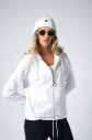 Kadın Beyaz Fashion Yumuşak Dokulu Fırçalı Kapüşonlu Eşofman Takım 4037 - 13