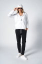 Kadın Beyaz Fashion Yumuşak Dokulu Fırçalı Kapüşonlu Eşofman Takım 4037 - 10